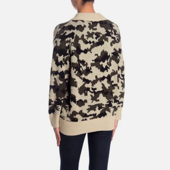 NWT Catherine Malandrino Green Camo Cardigan Sz PL - Picture 3 of 4